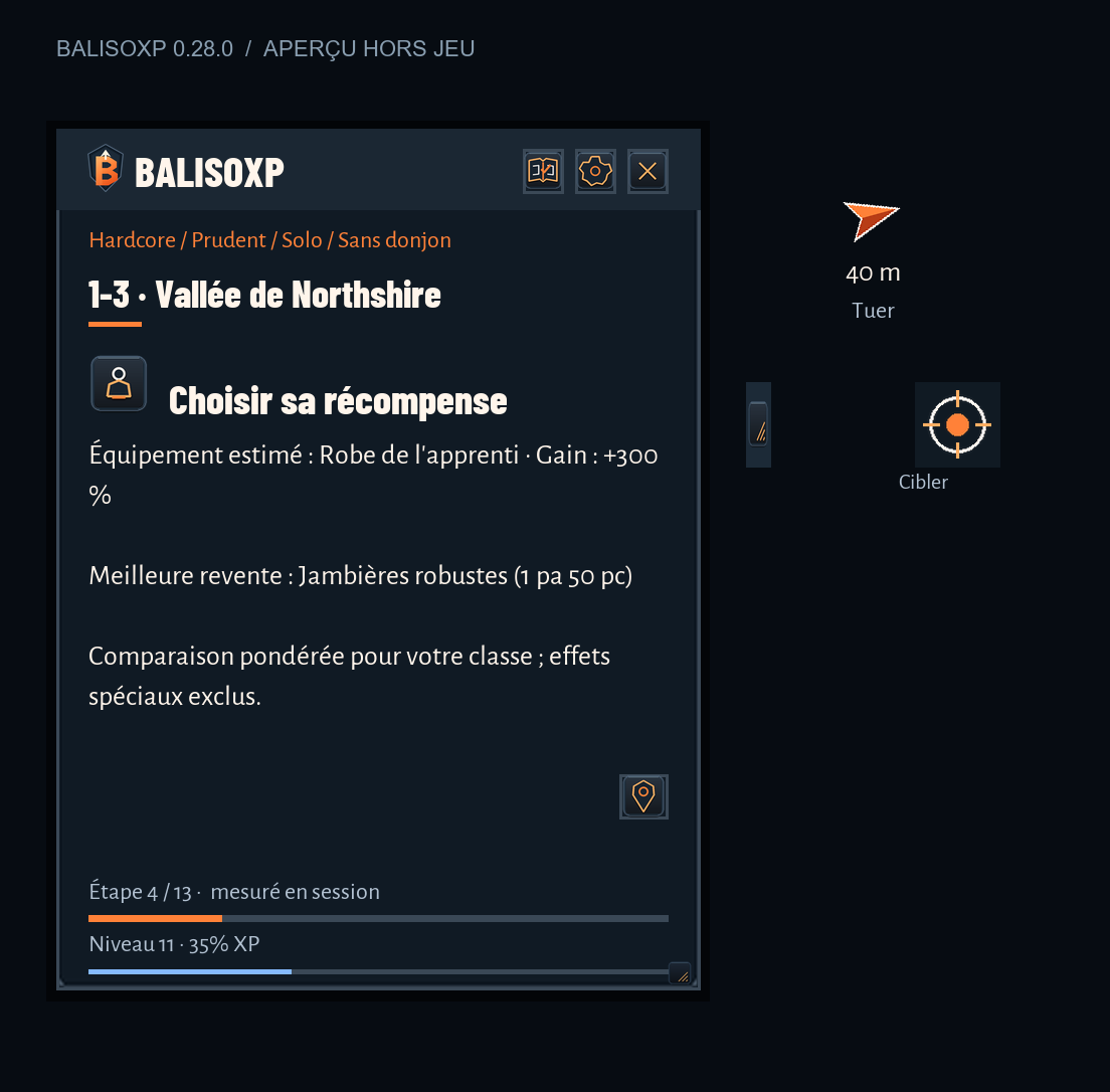 Un choix éclairé : aperçu BalisoXP 0.28.0 Beta hors jeu