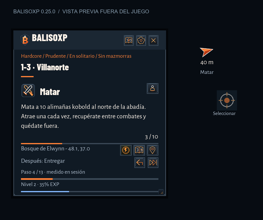 El objetivo adecuado: vista previa de BalisoXP 0.25.0 Alpha generada fuera del juego