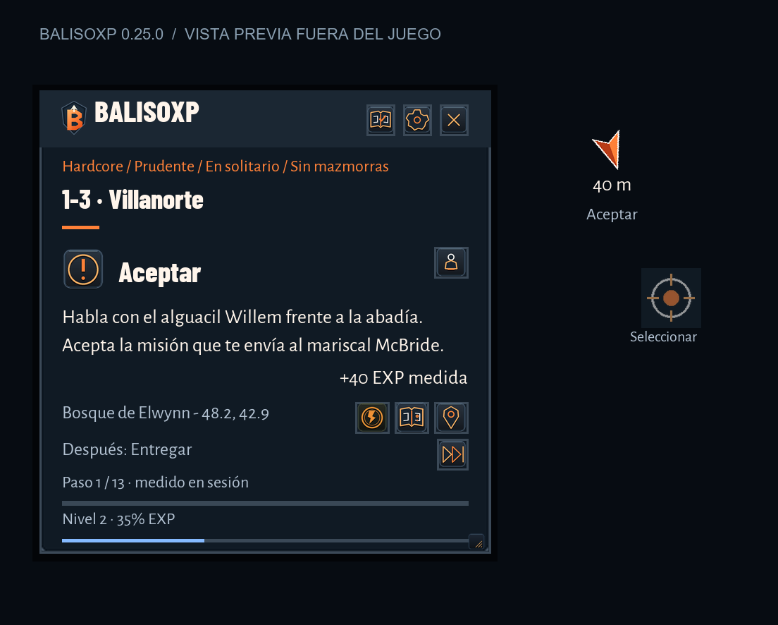 En tu idioma: vista previa de BalisoXP 0.25.0 Alpha generada fuera del juego