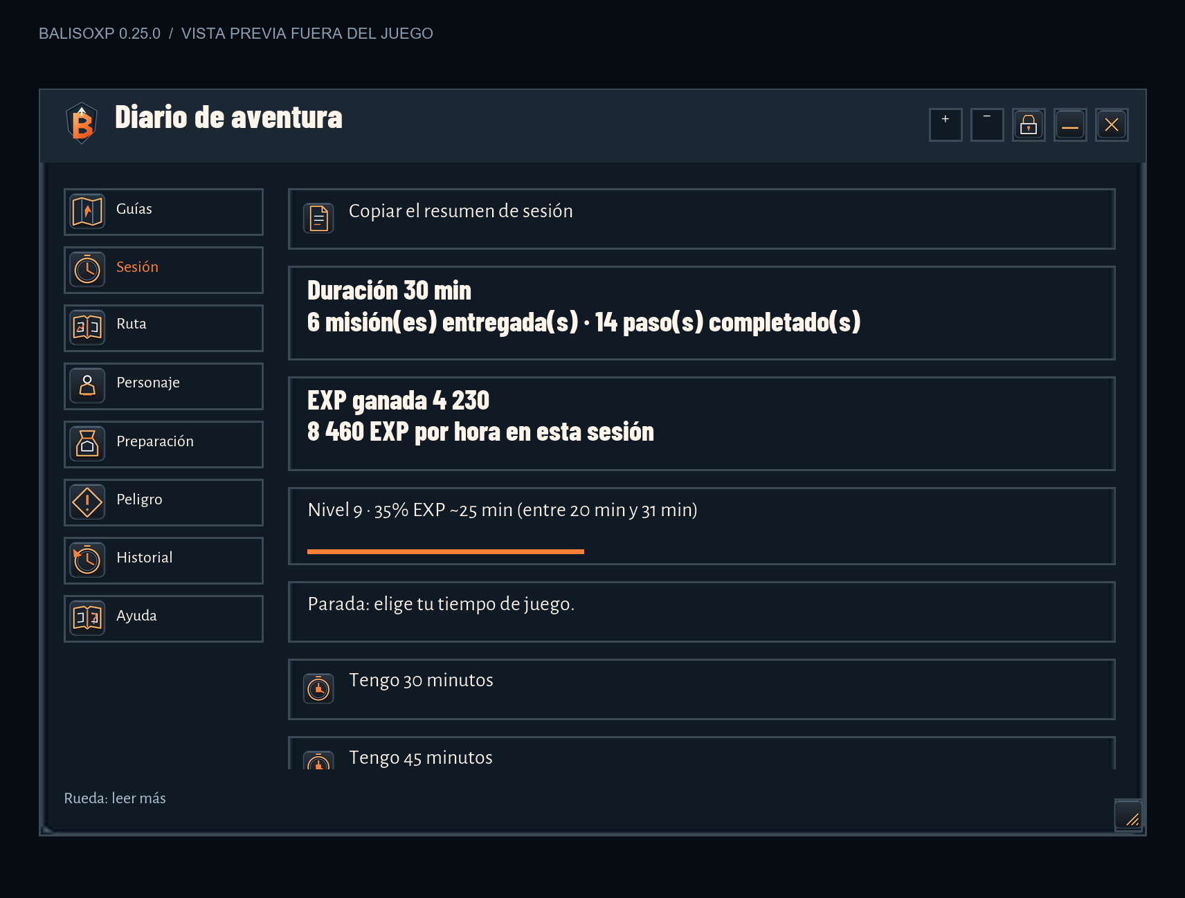 A tu ritmo: vista previa de BalisoXP 0.25.0 Alpha generada fuera del juego