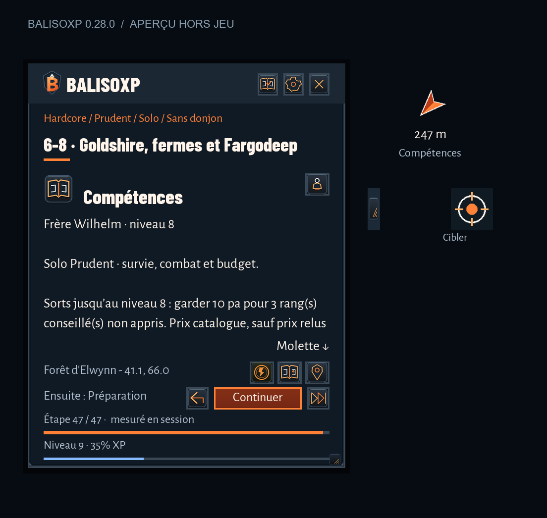 Le prochain sort : aperçu BalisoXP 0.28.0 Beta hors jeu