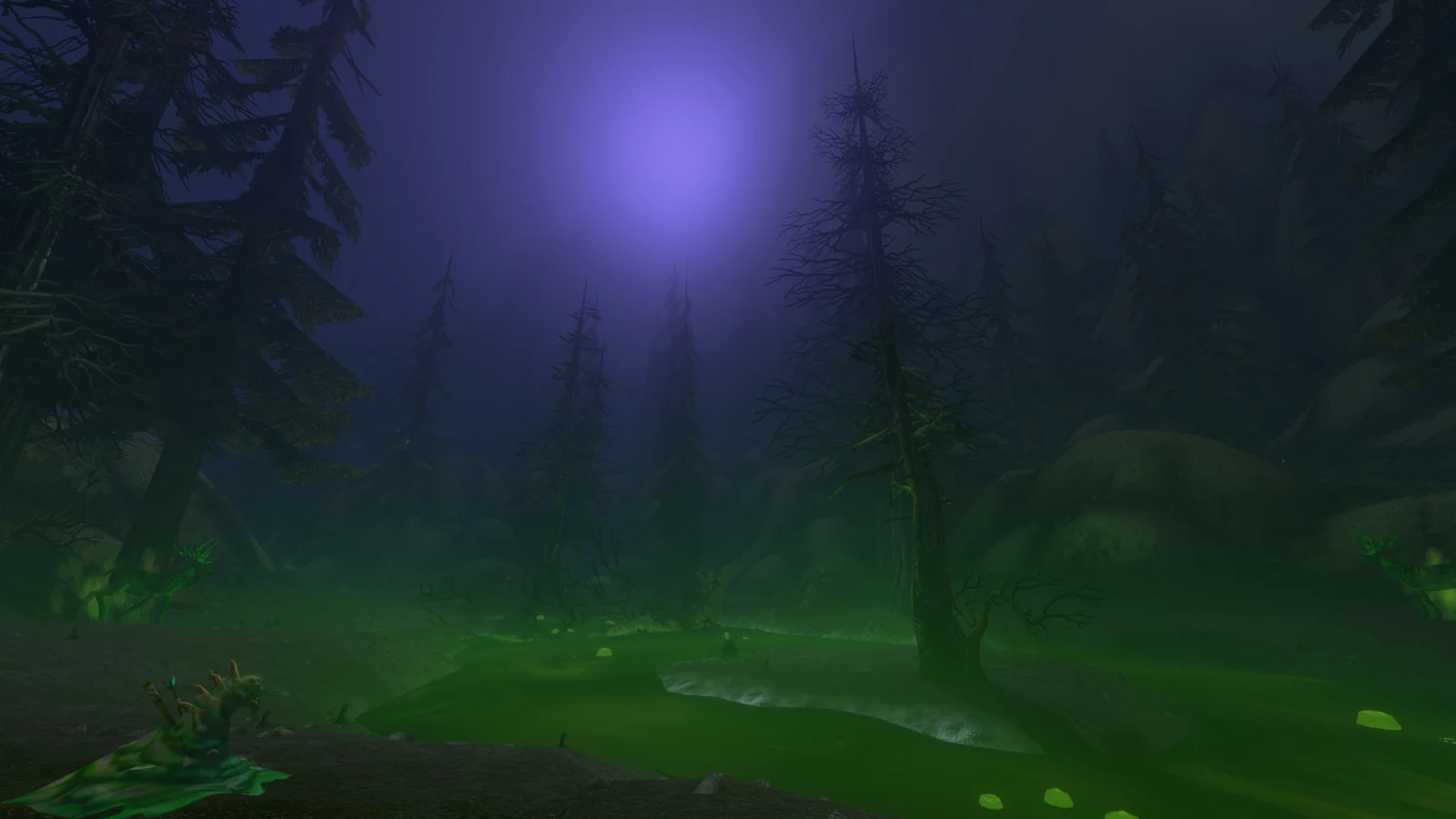 A forest on Mount Hyjal in World of Warcraft Forever. Atmospheric image; no coverage of this zone is announced.