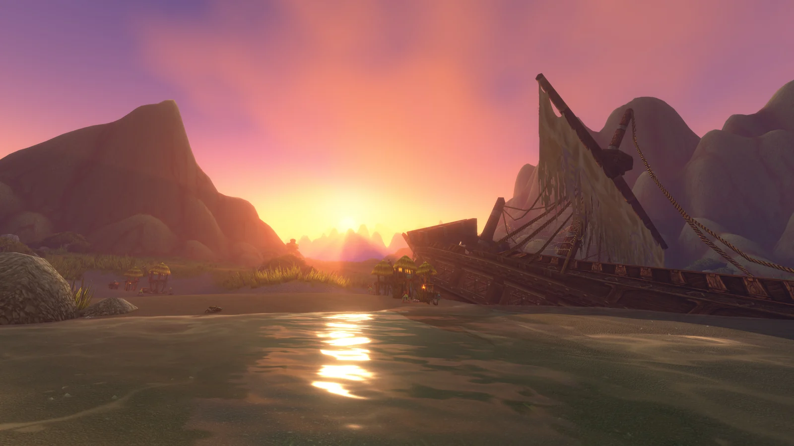 Riverglades at sunset in World of Warcraft Forever. Atmospheric image; Forever compatibility still needs verification.